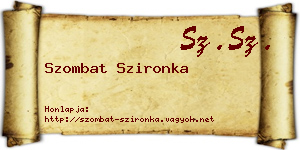 Szombat Szironka névjegykártya
